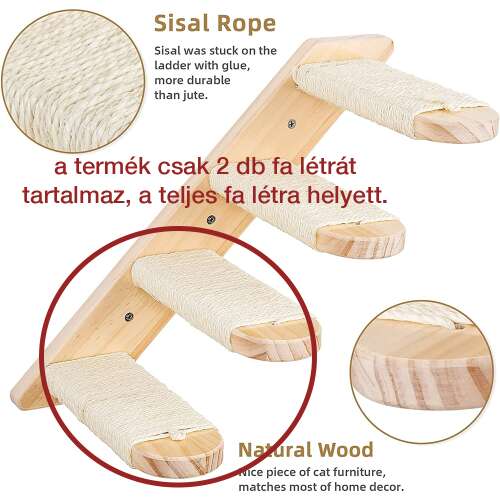 Dollcini Otthon Scară de Pisică de Perete – Material Lemn Sigur