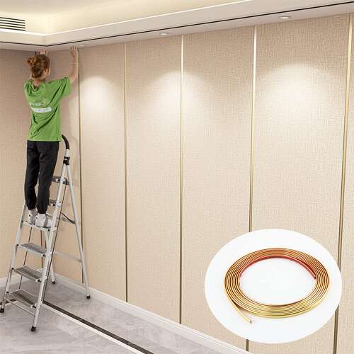 Dollcini Otthon Bandă Decorativă Autocolantă Aurie – Elastică, Pentru Amenajări Interioare