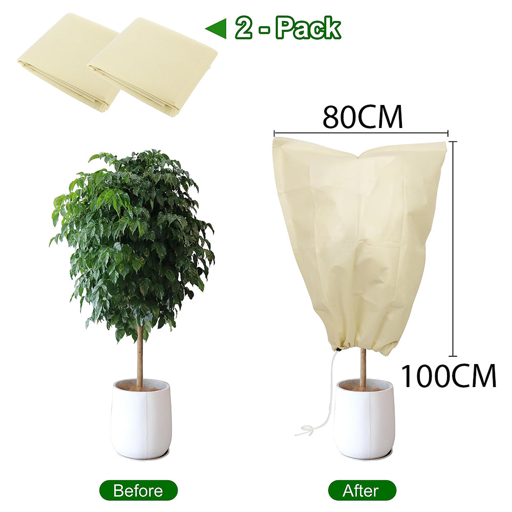 Dollcini Sac pentru plante de protecție împotriva înghețului pentru casă – Gros, rezistent la vânt, alb