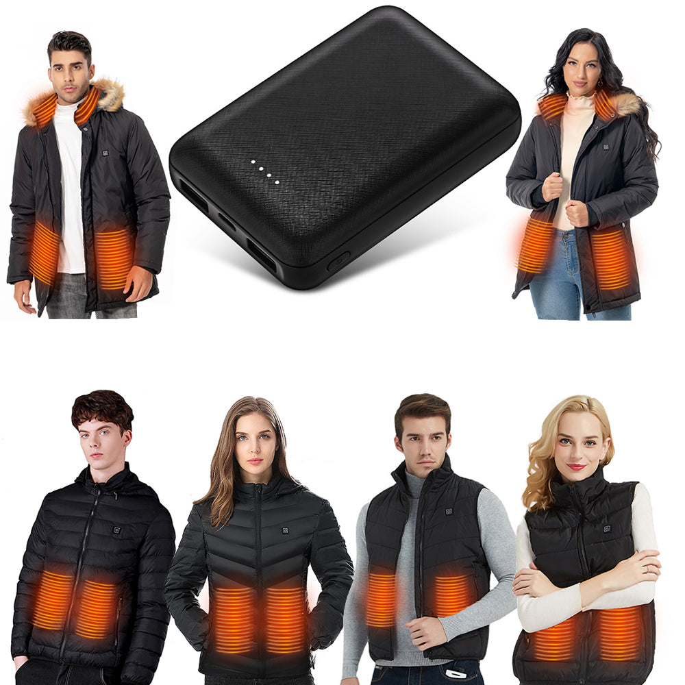 Dollcini, Vestă elegantă încălzită pentru femei, Vestă de iarnă, cu sistem de încălzire USB, Jachetă izolată electric rezistentă la vânt, Negru