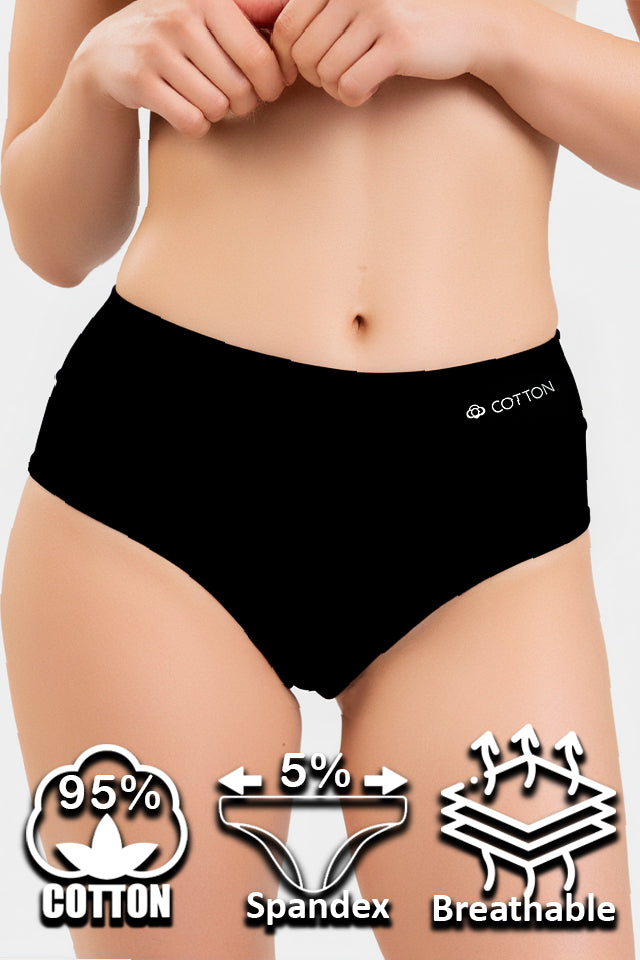 Dollcini, chiloți damă cu talie înaltă, 95% bumbac + spandex - multicolor, pachet de 6 bucăți
