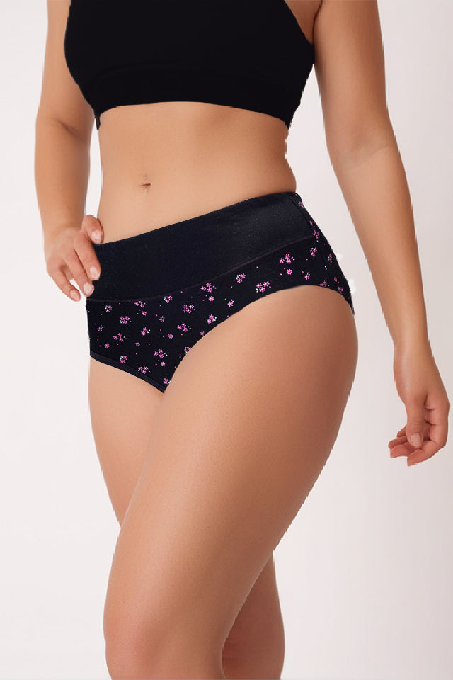 Dollcini, chiloți damă cu talie înaltă, 95% bumbac + spandex - multicolor, pachet de 6 bucăți, 2072