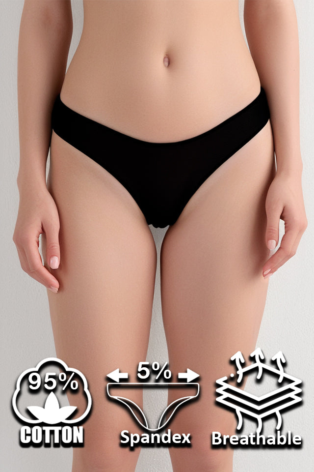 Dollcini Tanga Chiloți Damă - 95% Bumbac, Multicolor, Pachet de 6 bucăți