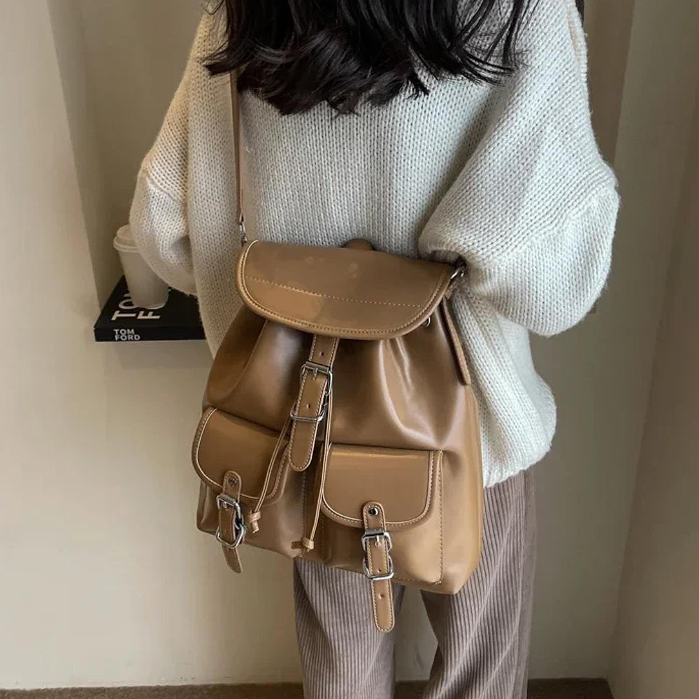 Dollcini, rucsac casual din piele PU, rucsac vintage pentru femei, elegant și practic