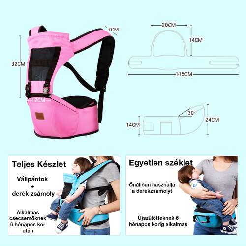 Marsupiu ergonomic pentru bebeluși Dollcini – Design multi-poziție, all-in-one, până la 15 kg