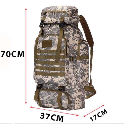 Rucsac de drumeție Dollcini 80L în stil militar pentru bărbați – Geantă impermeabilă pentru alpinism și camping
