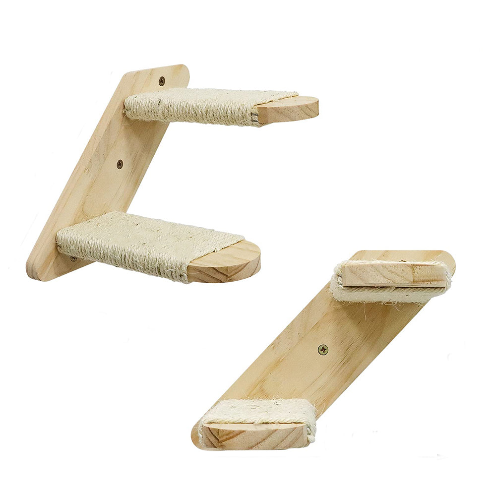 Scăriță și stâlp de zgâriat pentru pisici Dollcini, montate pe perete – Raft de jucării practic, sigur și rezistent pentru pisici