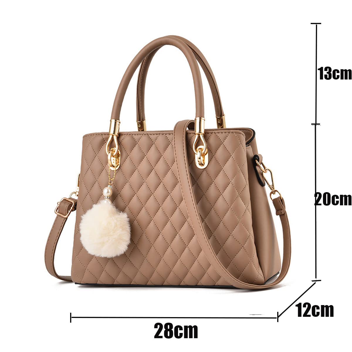 Geantă de damă Dollcini clasică și elegantă - piele PU premium, design matlasat, accesorii aurii și curea detașabilă, culori multiple