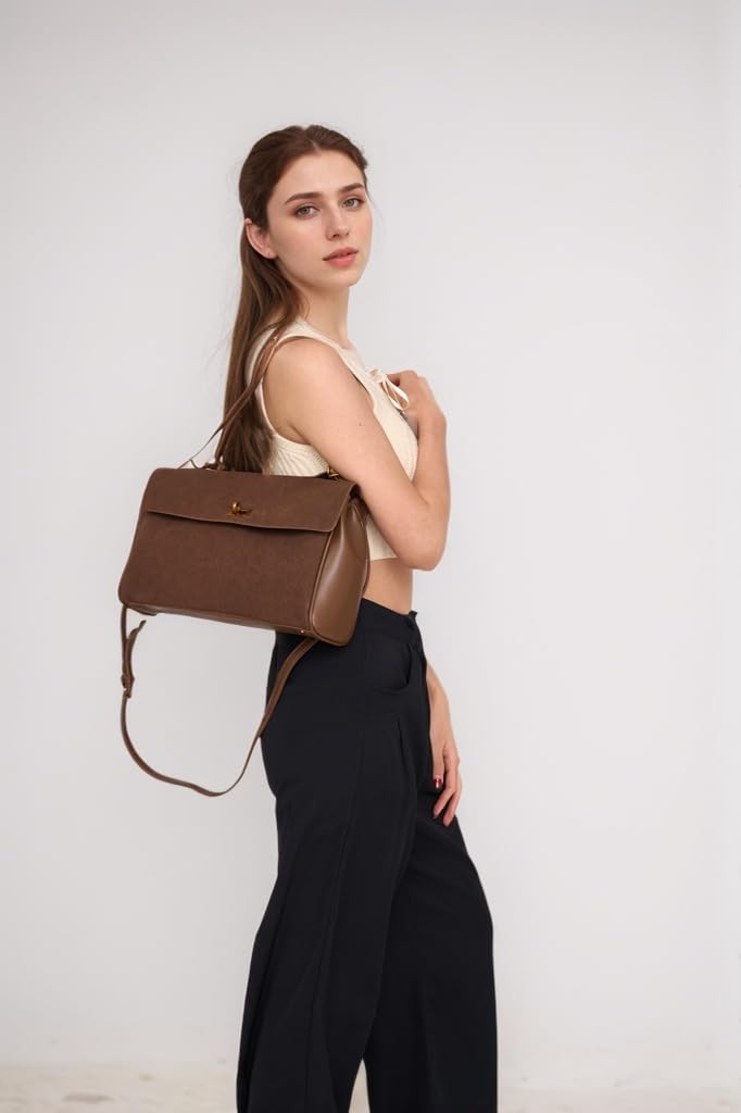 Dollcini Modern Knight geantă pentru femei, geantă de umăr pentru femei, – Premium tote din piele întoarsă pentru muncă