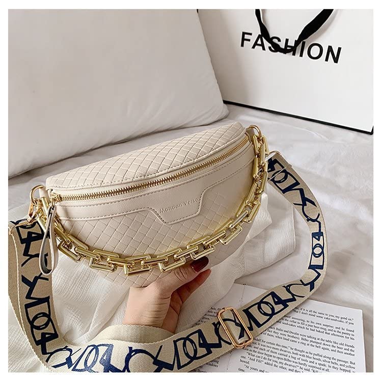 Geantă de umăr elegantă Dollcini din piele PU neagră – Geantă mini crossbody cu curea aurie pentru femei, Culori multiple