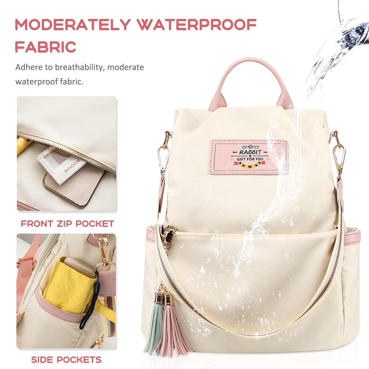 Rucsac Elegant Impermeabil pentru Femei Dollcini – Geantă de Spate Stilată pentru Muncă și Călătorii, Disponibilă în Mai Multe Culori