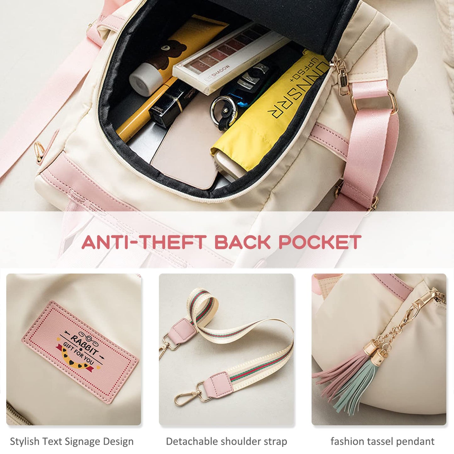 Rucsac Elegant Impermeabil pentru Femei Dollcini – Geantă de Spate Stilată pentru Muncă și Călătorii, Disponibilă în Mai Multe Culori