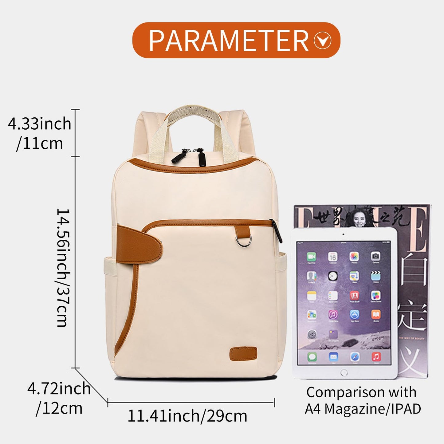 Dollcini Rucsac Laptop Rezistent la Apă pentru Laptop de 13,3” – Elegant și Compact