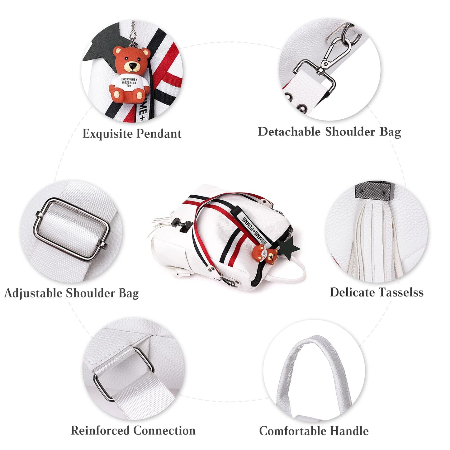 Dollcini, rucsac pentru femei, rucsac elegant pentru școală, ocazional, geantă pentru femei/călătorii/muncă/de zi cu zi
