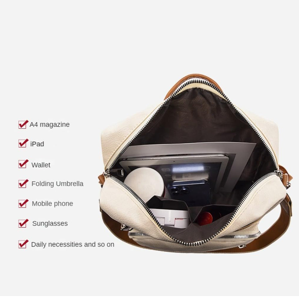 Dollcini Rucsac de damă rezistent la apă – Geantă elegantă din piele ecologică pentru călătorii