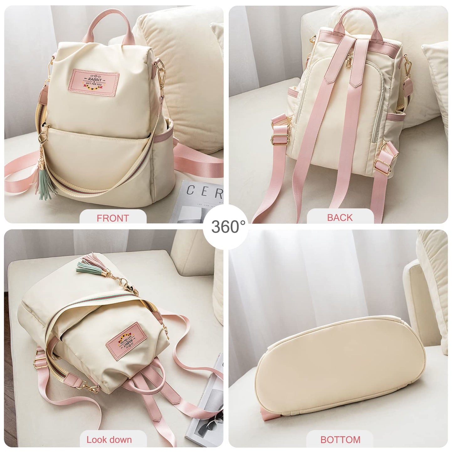 Rucsac Elegant Impermeabil pentru Femei Dollcini – Geantă de Spate Stilată pentru Muncă și Călătorii, Disponibilă în Mai Multe Culori