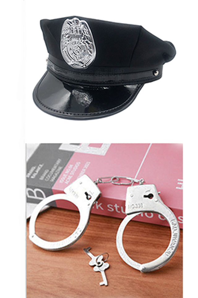 Dollcini Costum Sexy de Polițistă pentru Femei – Salopetă cu Șapcă și Cătușe