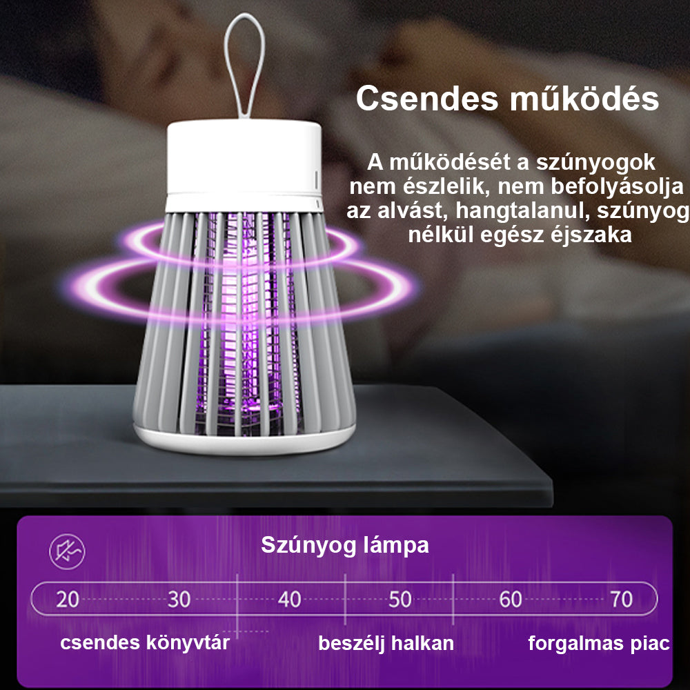 Dollcini, Lampă fizică reîncărcabilă USB pentru uciderea țânțarilor – Capcană de insecte silențioasă, fără substanțe chimice, potrivită pentru bebeluși, cu 6 lumini UV, albă