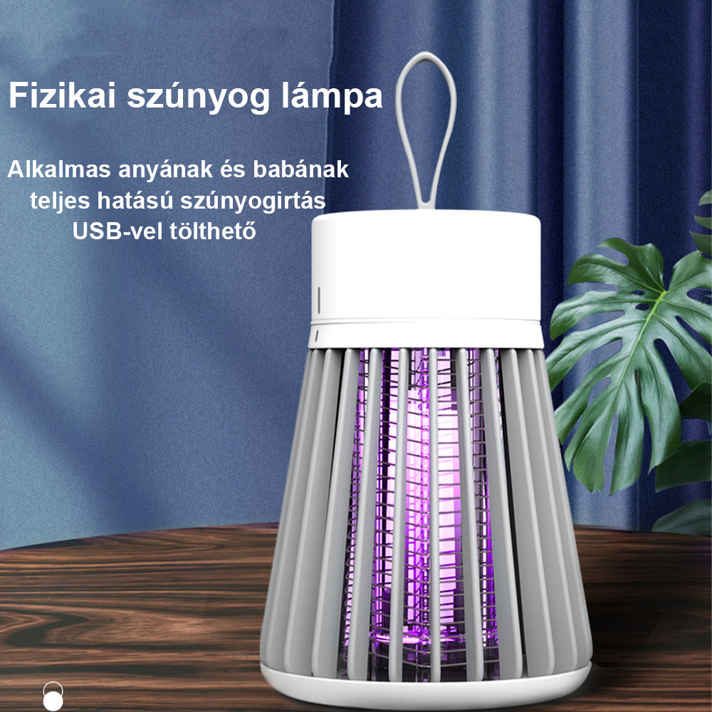 Dollcini, Lampă fizică reîncărcabilă USB pentru uciderea țânțarilor – Capcană de insecte silențioasă, fără substanțe chimice, potrivită pentru bebeluși, cu 6 lumini UV, albă