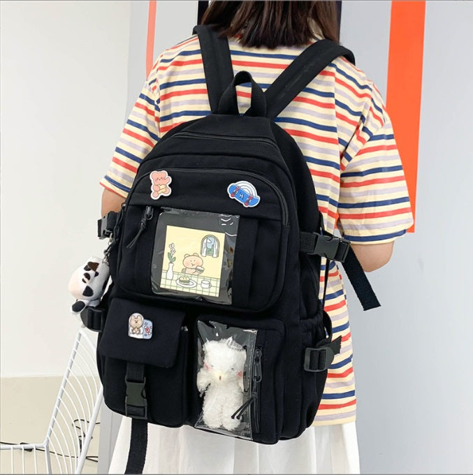 Dollcini, ghiozdan elegant pentru școală, rucsac pentru laptop, geantă elegantă de zi cu zi, compartimente interne multifuncționale pentru organizare convenabilă și practică