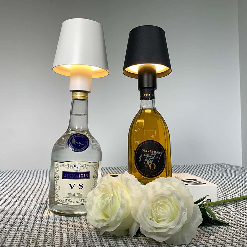 Lampă de masă LED Dollcini, lampă de masă cu ecran tactil fără fir, lampă pentru sticle de vin, rezistentă la apă și praf