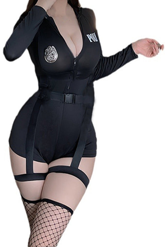 Dollcini Costum Sexy de Polițistă pentru Femei – Salopetă cu Șapcă și Cătușe