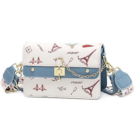 Dollcini Geantă Crossbody de Damă din Piele Ecologică Stilată – Compactă, Albastră