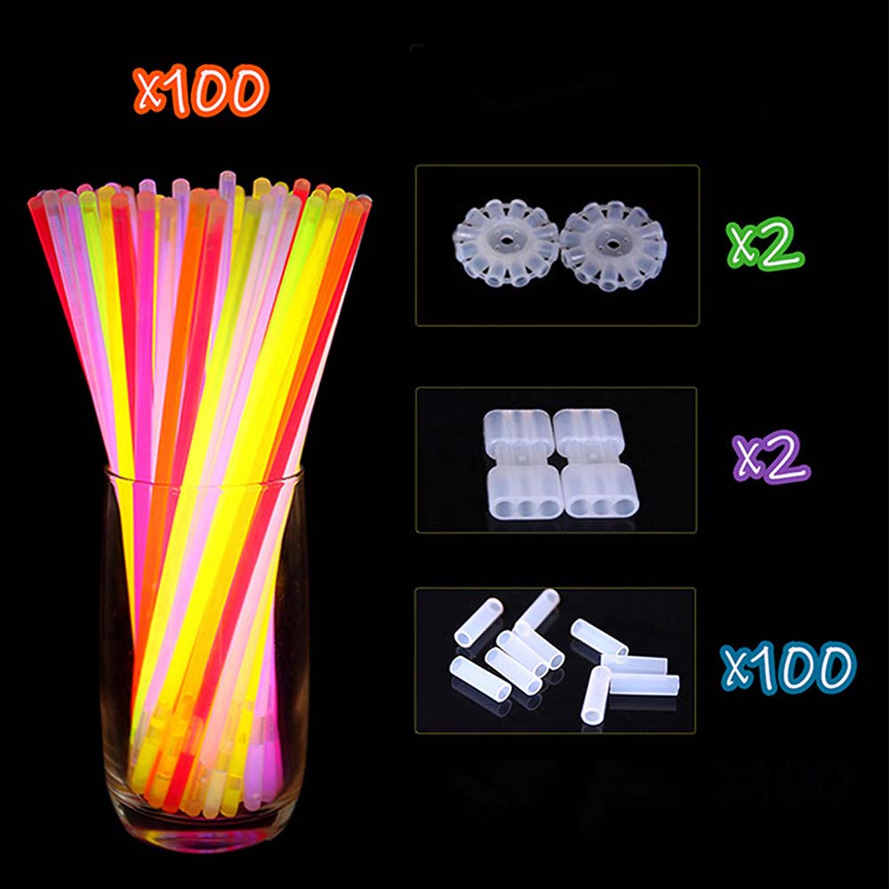 Set de 100 de bețișoare luminoase colorate Dollcini – Bețișoare luminoase chemiluminiscente de lungă durată