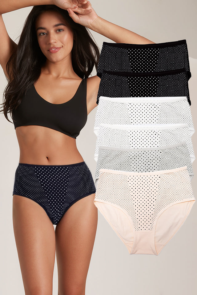 Dollcini, chiloți damă cu talie înaltă, 95% bumbac + spandex - multicolor, pachet de 6 bucăți, 69542