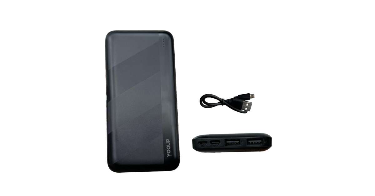 Baterie externă YOOUP, 10000mAh, intrare Micro-USB / USB-C 5V / 2A, ieșire duală USB 5V / 2.1A, cu afișaj LED