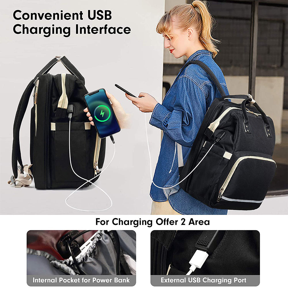Rucsac multifuncțional Dollcini pentru bebeluși – cu pătuț pliabil și design impermeabil