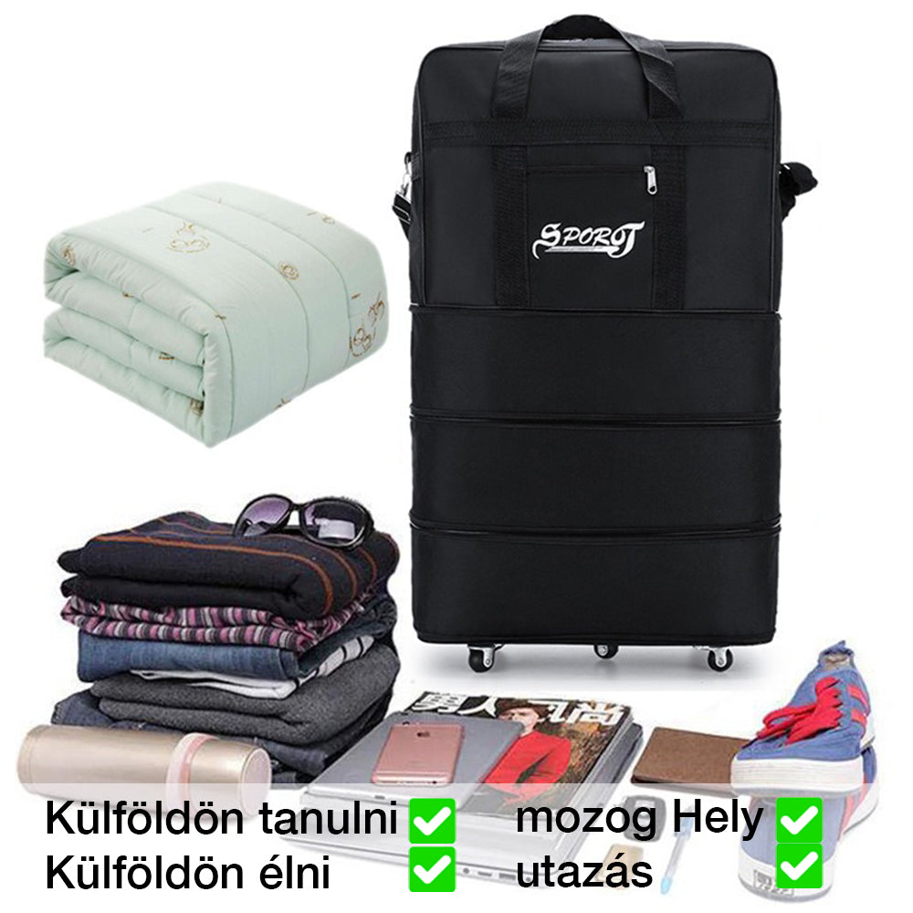 Dollcini, geantă de călătorie extra mare, pliabilă, practică și spațioasă, ușor de tras și de mutat