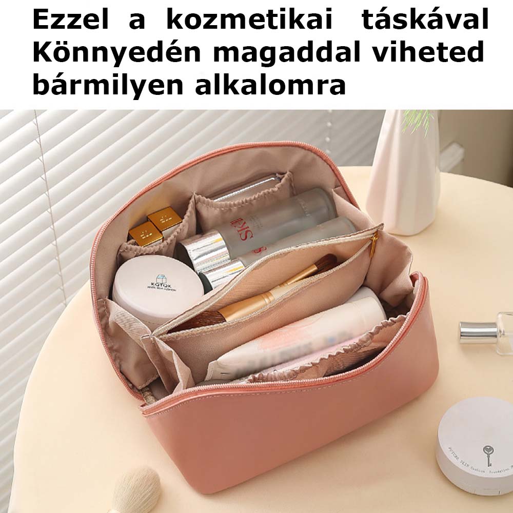 Dollcini Geantă Cosmetică Stilată – Piele ecologică rezistentă la apă, Capacitate Mare