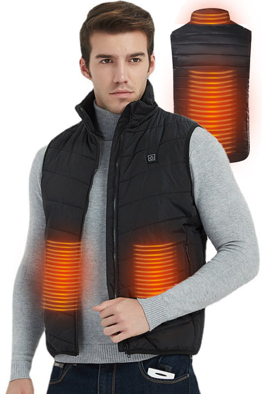 Dollcini Vestă Elegantă Bărbați cu Încălzire – Încălzire USB, Negru