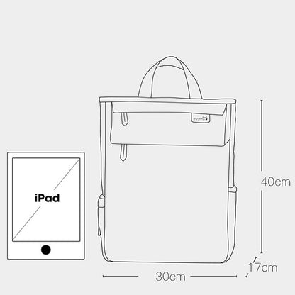 Rucsac Dollcini negru pentru bebeluși – stil minimalist, geantă impermeabilă pentru scutece cu fermoare aurii și capacitate mare