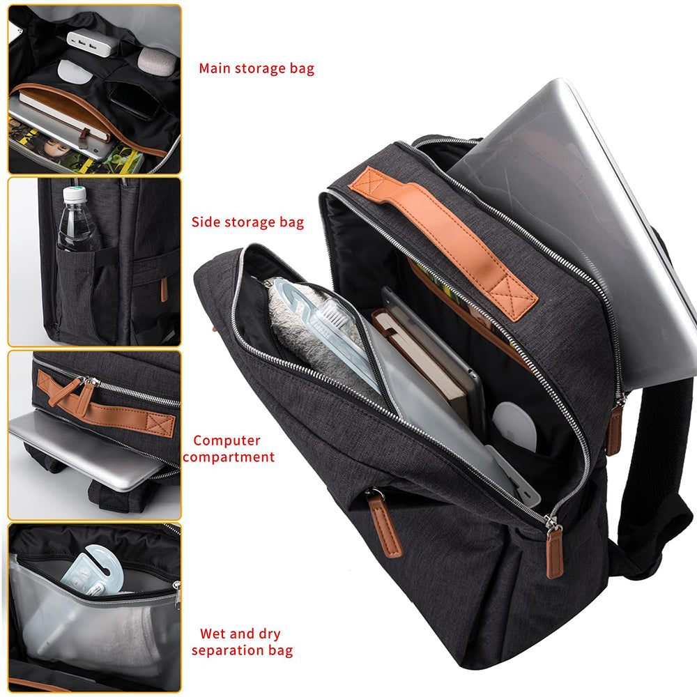 Rucsac multifuncțional pentru laptop Dollcini – impermeabil, ergonomic, pentru laptop de 15,6”, culori multiple