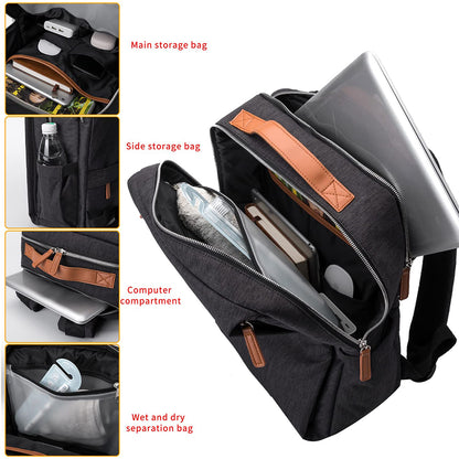Rucsac multifuncțional pentru laptop Dollcini – impermeabil, ergonomic, pentru laptop de 15,6”, culori multiple