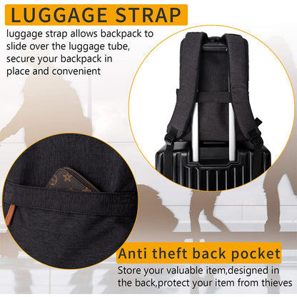 Rucsac multifuncțional pentru laptop Dollcini – impermeabil, ergonomic, pentru laptop de 15,6”, culori multiple