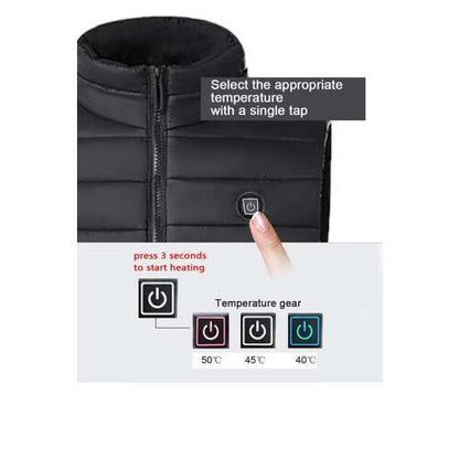 Dollcini Vestă Elegantă Bărbați cu Încălzire – Încălzire USB, Negru