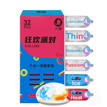 Dollcini Set de prezervative 6 în 1 – Experiențe variate, 32 buc