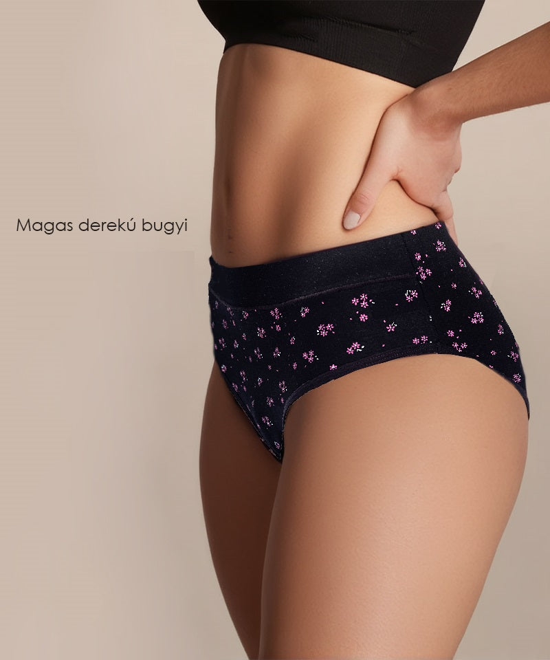 Dollcini, chiloți damă cu talie înaltă, 95% bumbac + spandex - multicolor, pachet de 6 bucăți, 2072