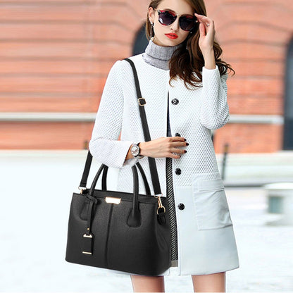 Geantă mare de damă Dollcini din piele PU - Elegantă, impermeabilă, cu buzunare multiple, cu curea detașabilă și accesorii aurii, culori multiple