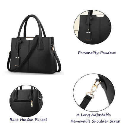 Geantă mare de damă Dollcini din piele PU - Elegantă, impermeabilă, cu buzunare multiple, cu curea detașabilă și accesorii aurii, culori multiple