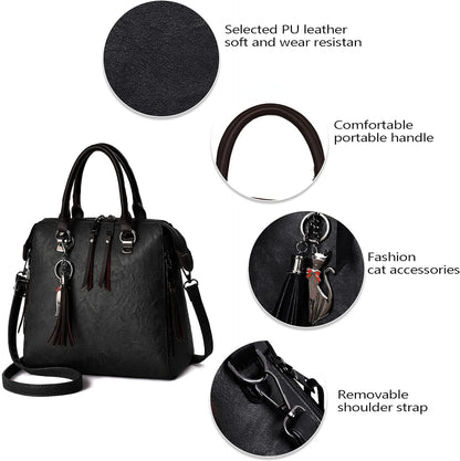 Dollcini, Genți de damă rucsac cruce geantă de umăr de damă geantă din piele PU impermeabilă geantă elegantă, trei culori