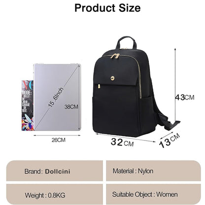 Dollcini Rucsac Laptop pentru Femei – Ergonomic, 15.6”, Pentru Călătorii