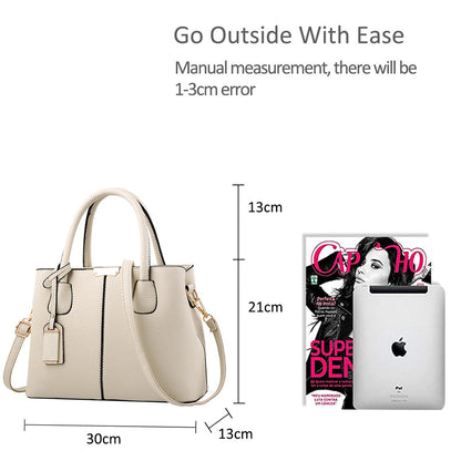 Geantă mare de damă Dollcini din piele PU - Elegantă, impermeabilă, cu buzunare multiple, cu curea detașabilă și accesorii aurii, culori multiple