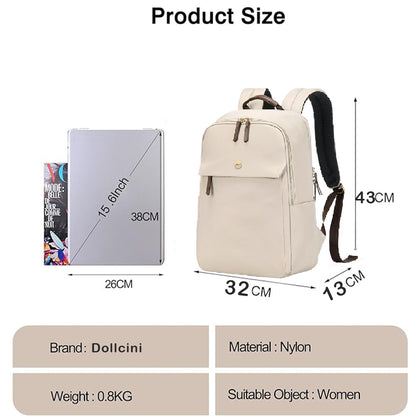 Dollcini Rucsac Laptop pentru Femei – Ergonomic, 15.6”, Pentru Călătorii