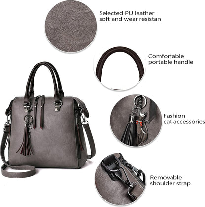 Dollcini, Genți de damă rucsac cruce geantă de umăr de damă geantă din piele PU impermeabilă geantă elegantă, trei culori