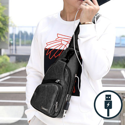 Dollcini Geantă de umăr pentru bărbați din piele ecologică – Stilată și compactă, urbană crossbody