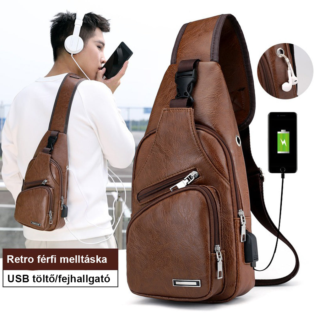 Dollcini Geantă de umăr pentru bărbați din piele ecologică – Stilată și compactă, urbană crossbody